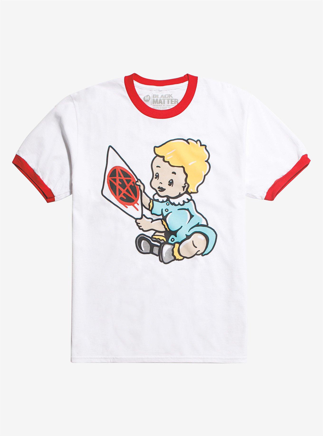 Evil Child Ringer T-Shirt, BLACK, hi-res