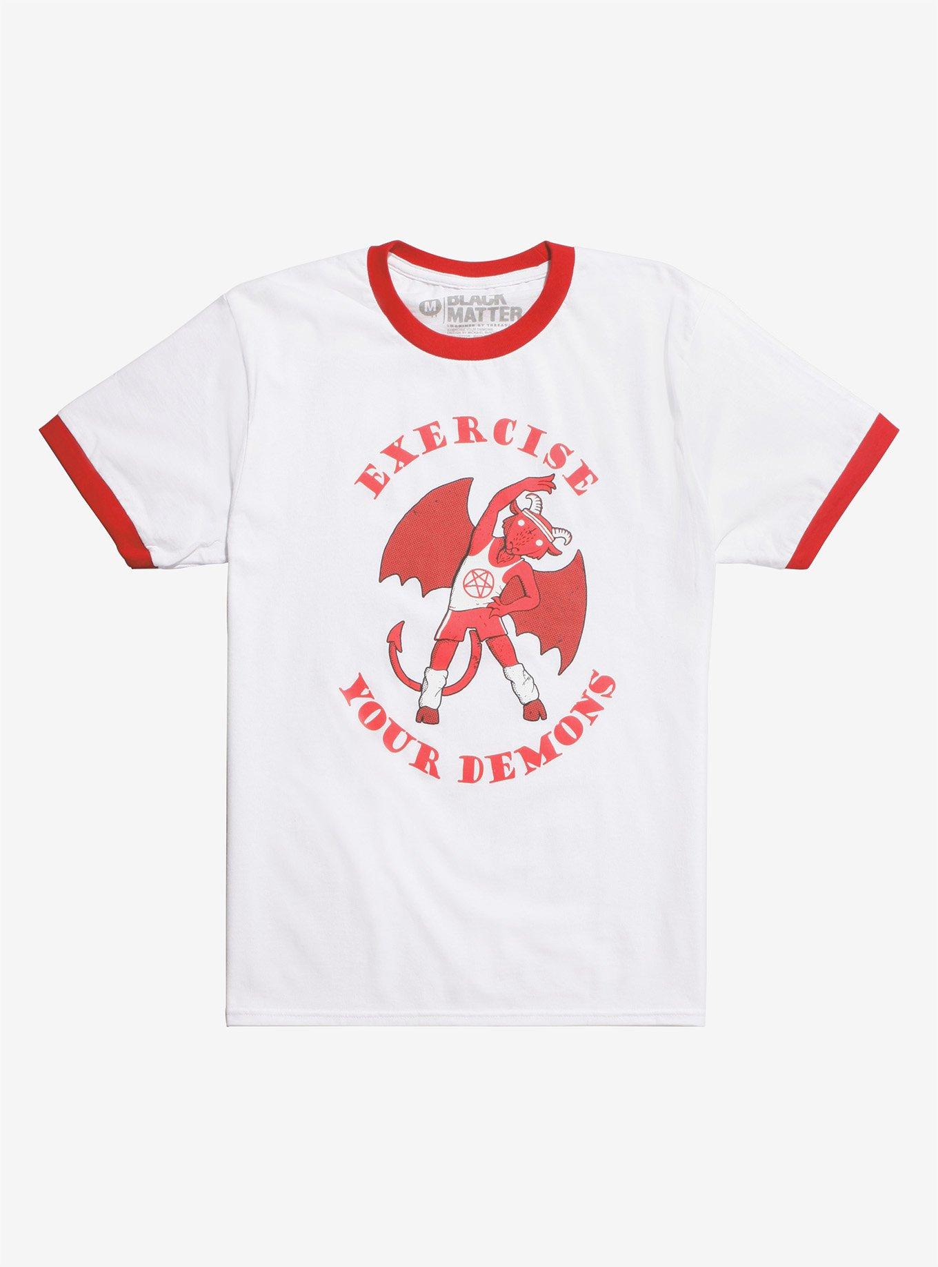 Exercise Your Demons Ringer T-Shirt, BLACK, hi-res