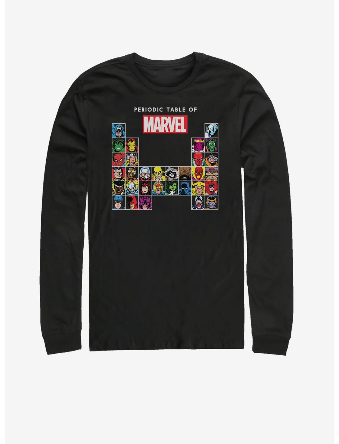 Marvel Periodic Marvel Long-Sleeve T-Shirt, BLACK, hi-res