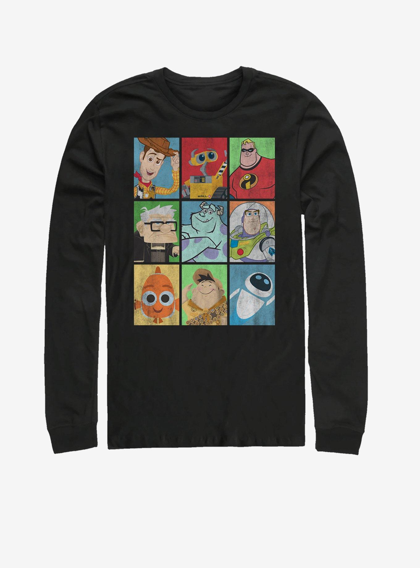 Disney Pixar Lineup Long-Sleeve T-Shirt - BLACK | BoxLunch