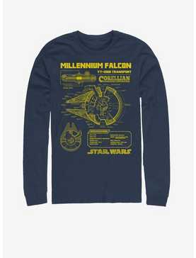 Star Wars Falcon Schematic Long-Sleeve T-Shirt, , hi-res