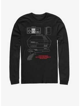 Nintendo NES Schematic Long-Sleeve T-Shirt, , hi-res