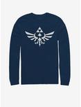 Legend of Zelda Triumphant Triforce Long-Sleeve T-Shirt, NAVY, hi-res