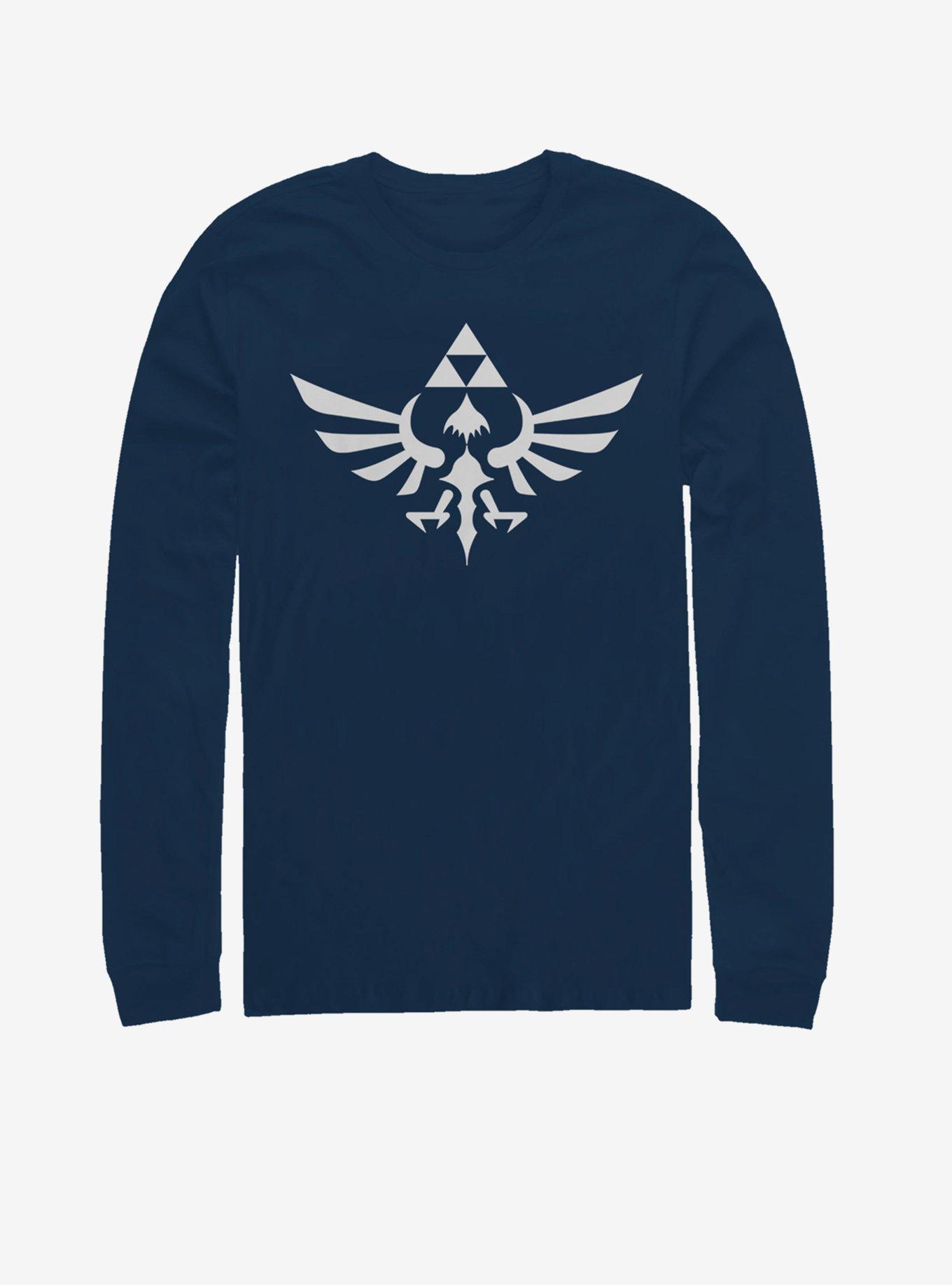 Legend of Zelda Triumphant Triforce Long-Sleeve T-Shirt, NAVY, hi-res