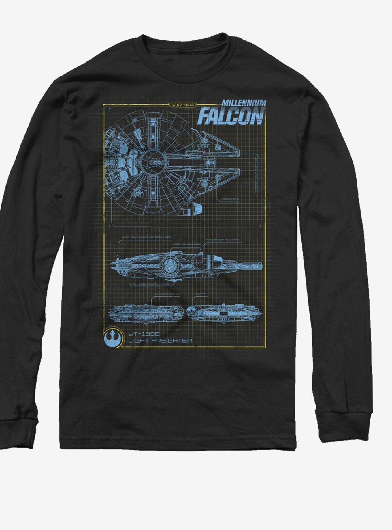 Star Wars Updated MF Schematics Long-Sleeve T-Shirt, BLACK, hi-res