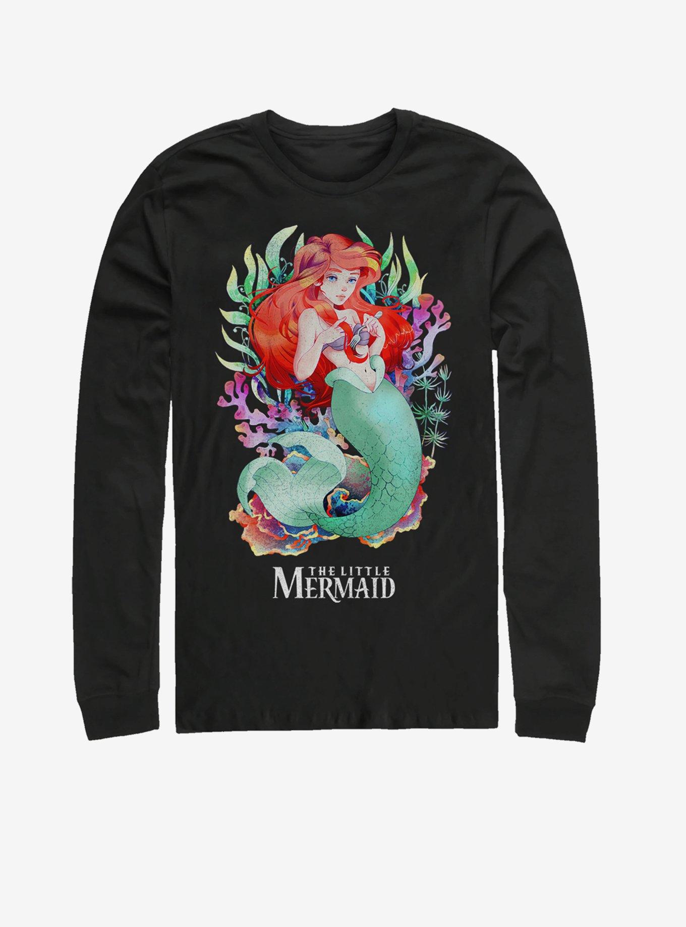Disney The Little Mermaid Anime Long-Sleeve T-Shirt, BLACK, hi-res