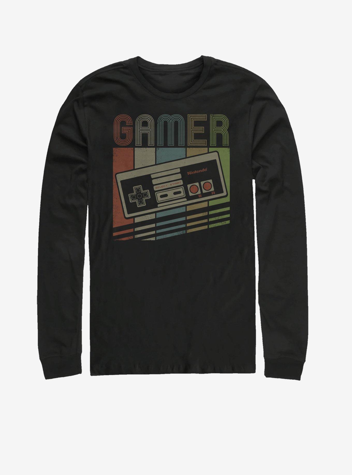 Nintendo Gamer Stack Long-Sleeve T-Shirt, BLACK, hi-res