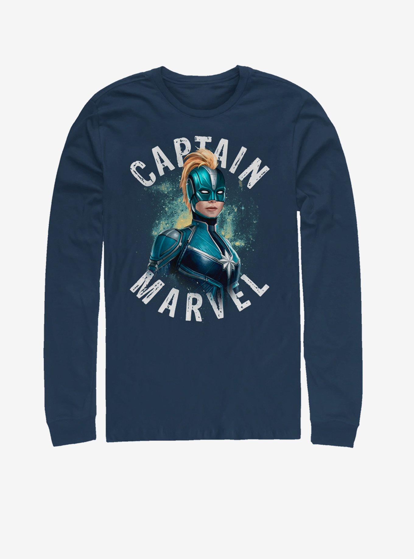 Marvel Captain Marvel Cap Marvel Blue Long-Sleeve T-Shirt, NAVY, hi-res