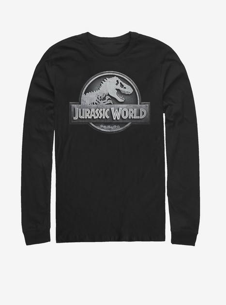 トップス stone  long t-shirt Jurassic World Stone Logo Long-Sleeve T-Shirt - BLACK | BoxLunch