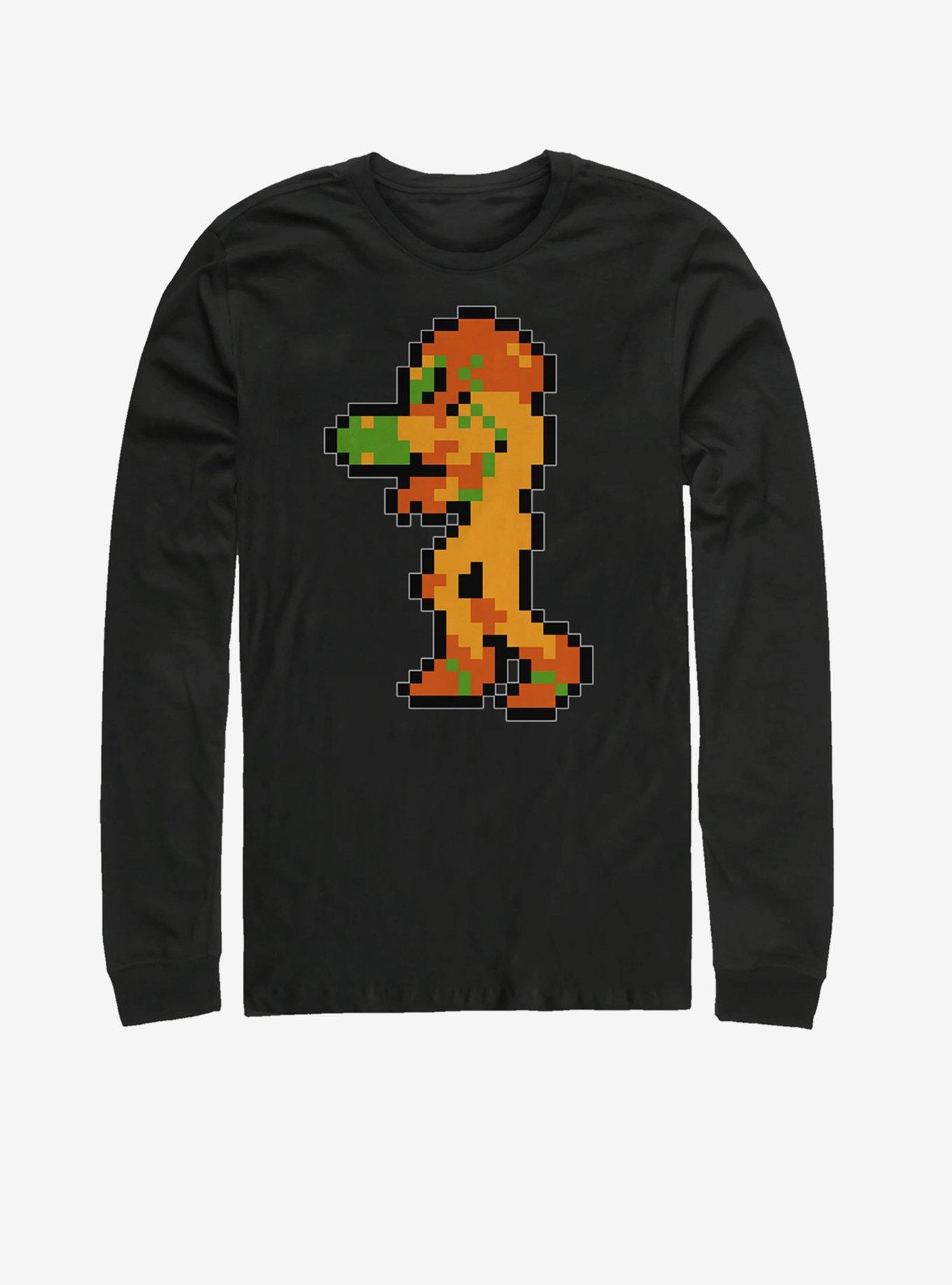 Nintendo Metroid Samus Pixels Long-Sleeve T-Shirt, BLACK, hi-res