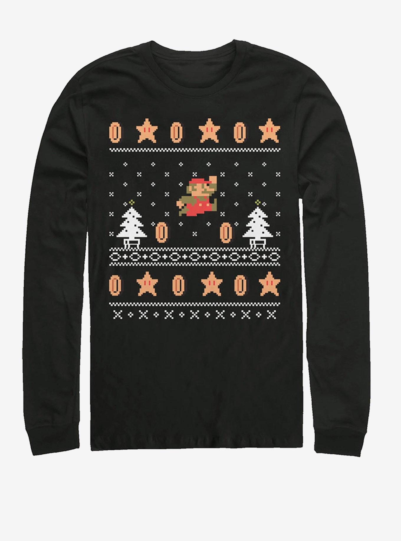 Super Mario Christmas Mario Long-Sleeve T-Shirt, , hi-res