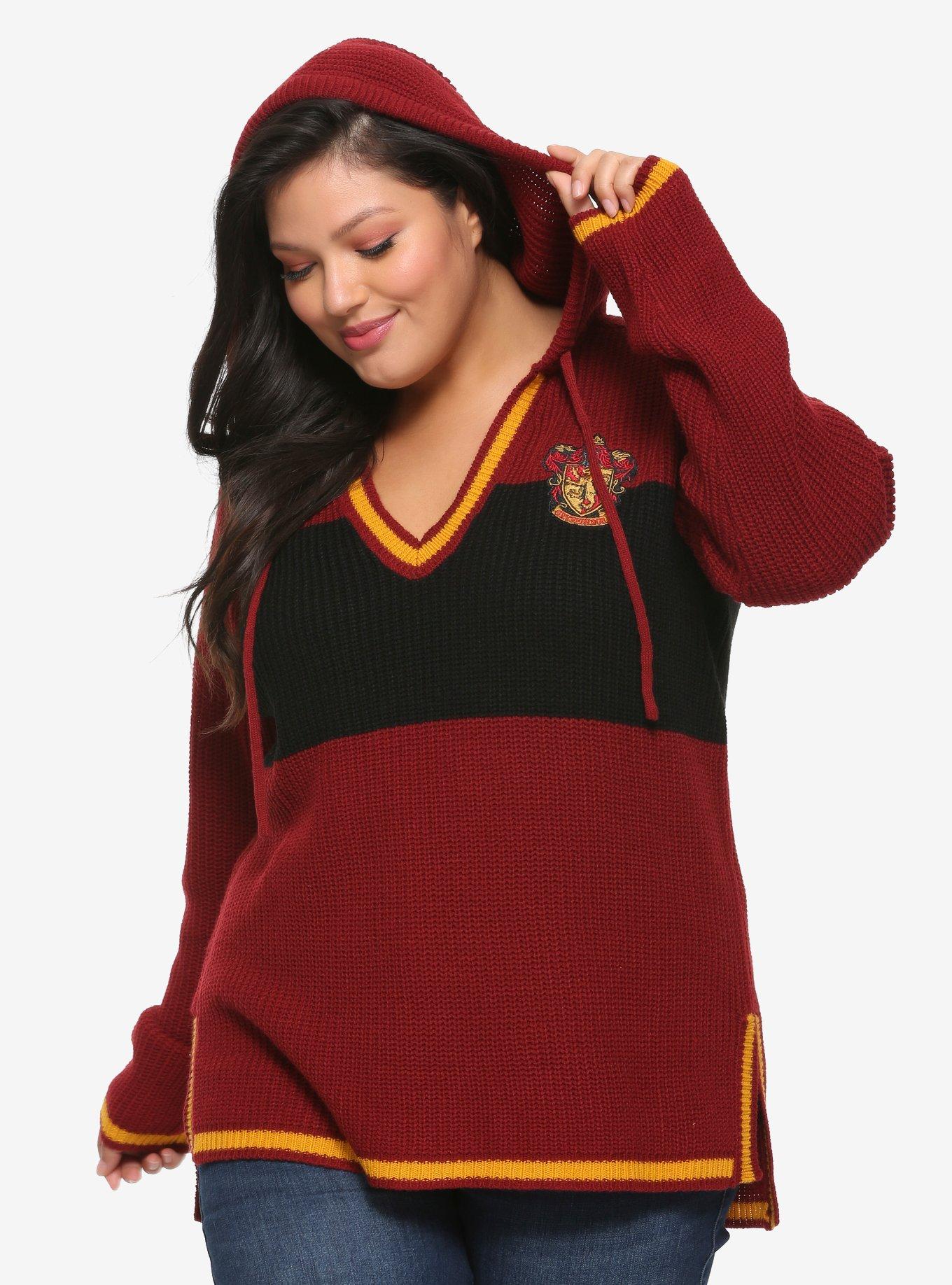 Harry Potter Gryffindor Girls Hooded Sweater Plus Size, GOLD, hi-res