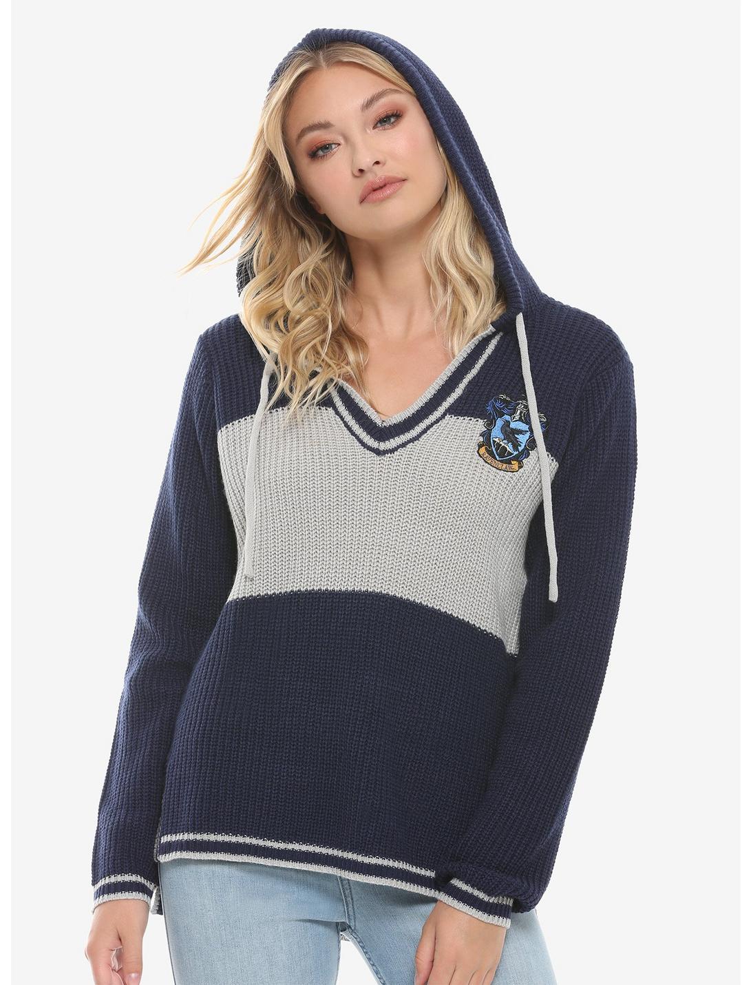 Plus Size Harry Potter Ravenclaw Girls Hooded Sweater, GREY, hi-res