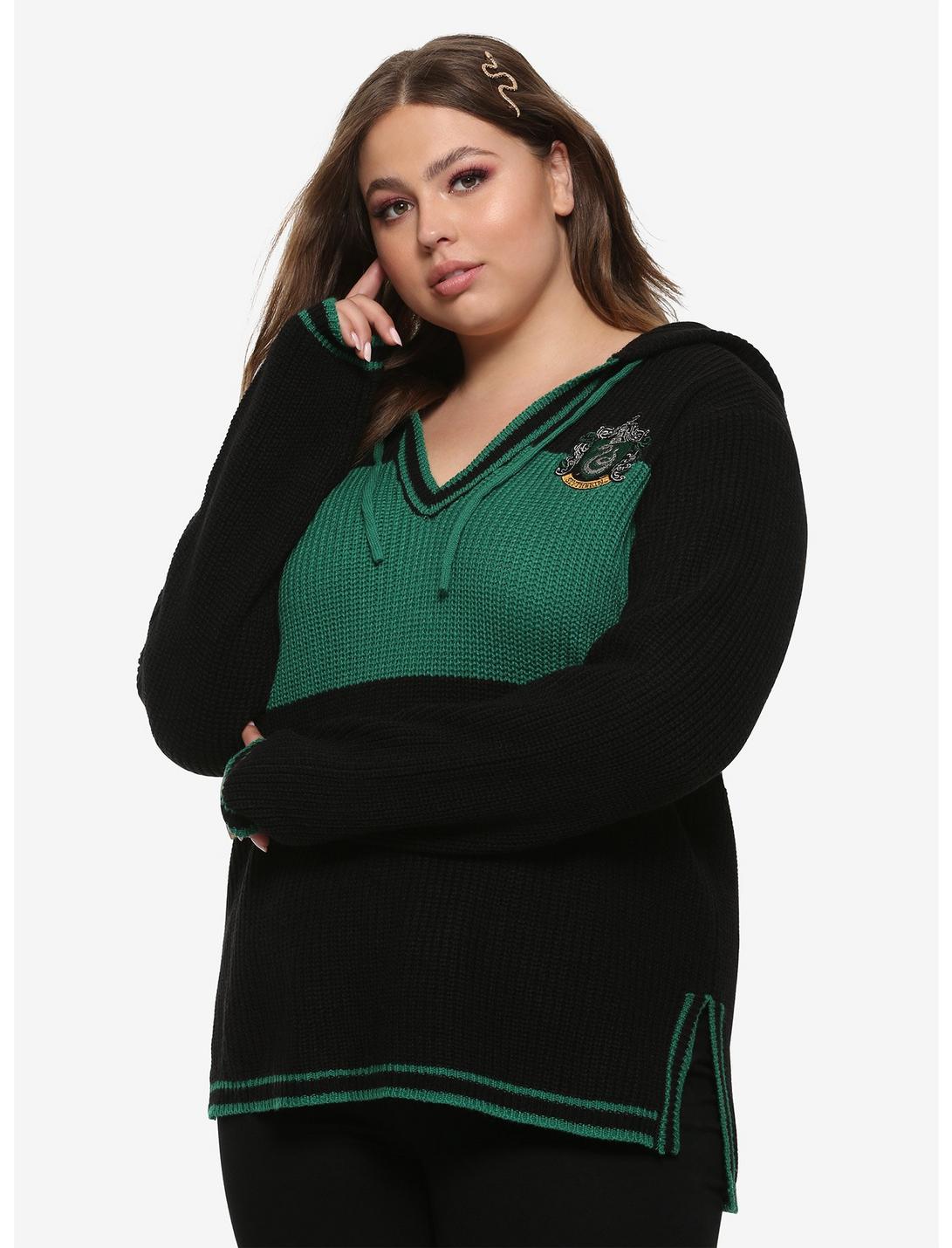 Harry Potter Slytherin Girls Hooded Sweater Plus Size, GREEN, hi-res