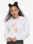 Daisy Street Moody Cherub Girls Crop Sweatshirt, WHITE, hi-res