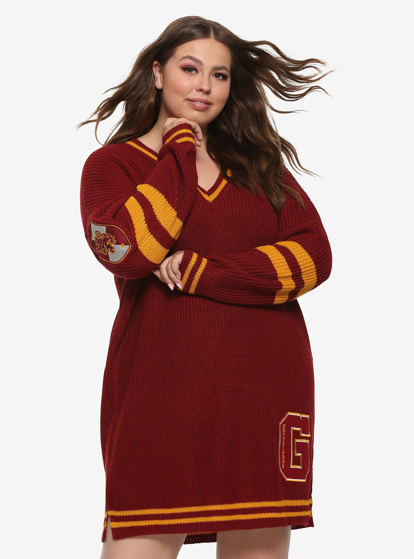 Harry Potter Gryffindor Sweater Dress Plus Size, MULTI, hi-res