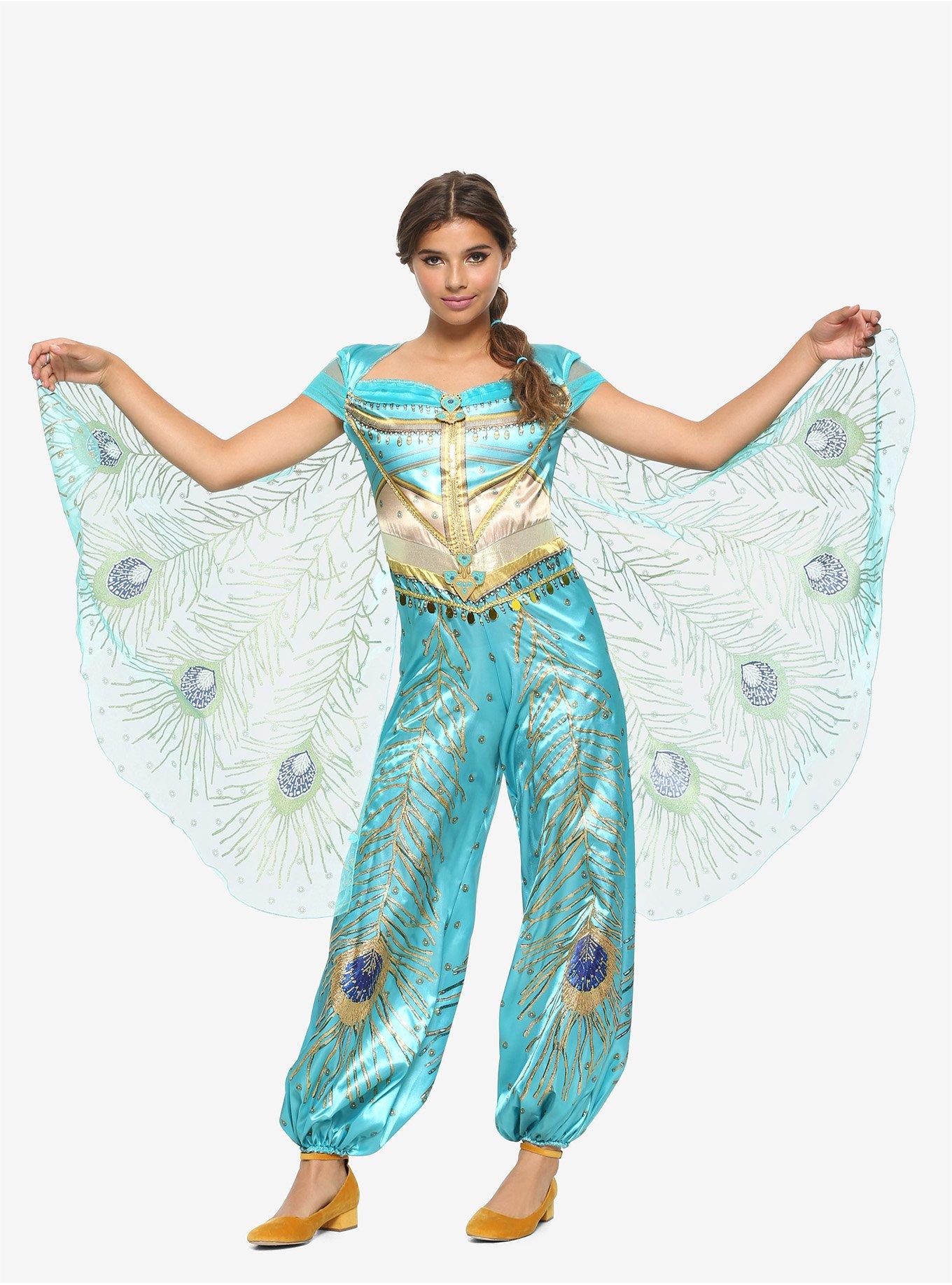 Disney Aladdin Jasmine Deluxe Costume, TEAL, hi-res