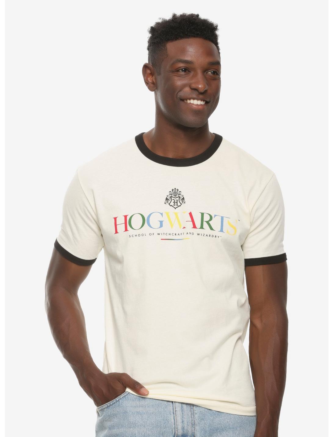 Harry Potter Multicolored Ringer T-Shirt - BoxLunch Exclusive, WHITE, hi-res