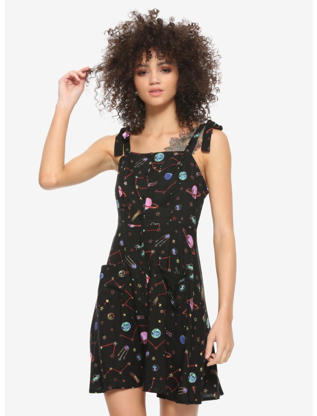 Constellations & Planets Button-Front Dress, CELESTIAL, hi-res