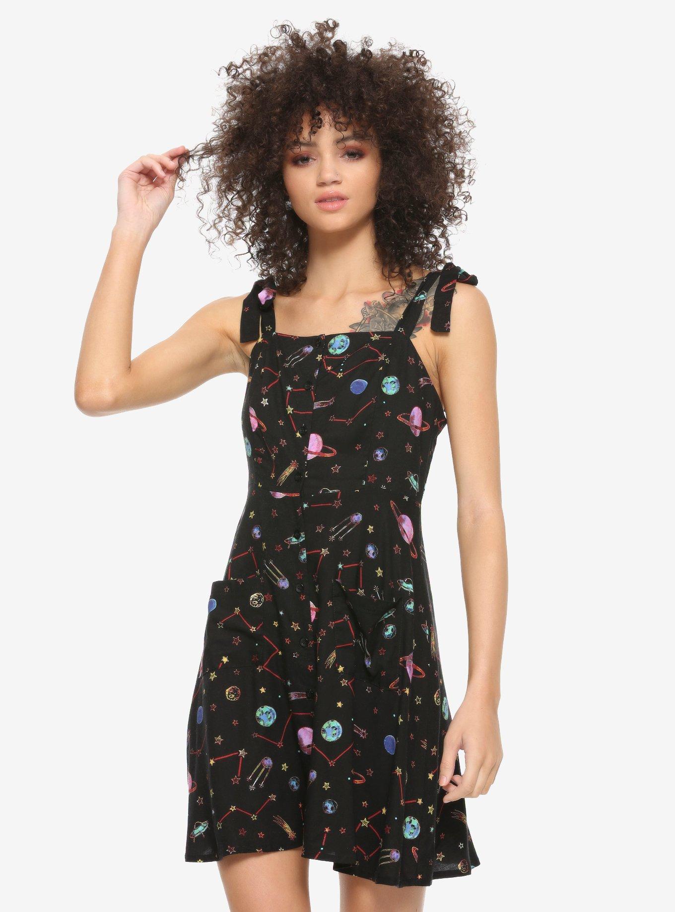 Constellations & Planets Button-Front Dress, CELESTIAL, hi-res