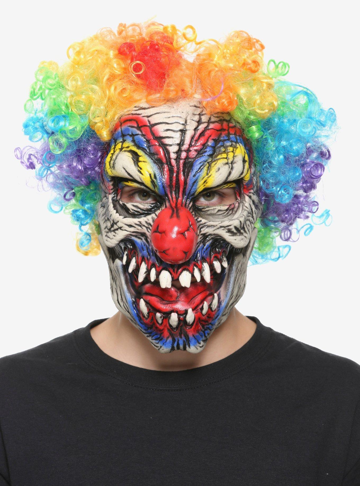 Skull Rainbow Clown Mask, , hi-res