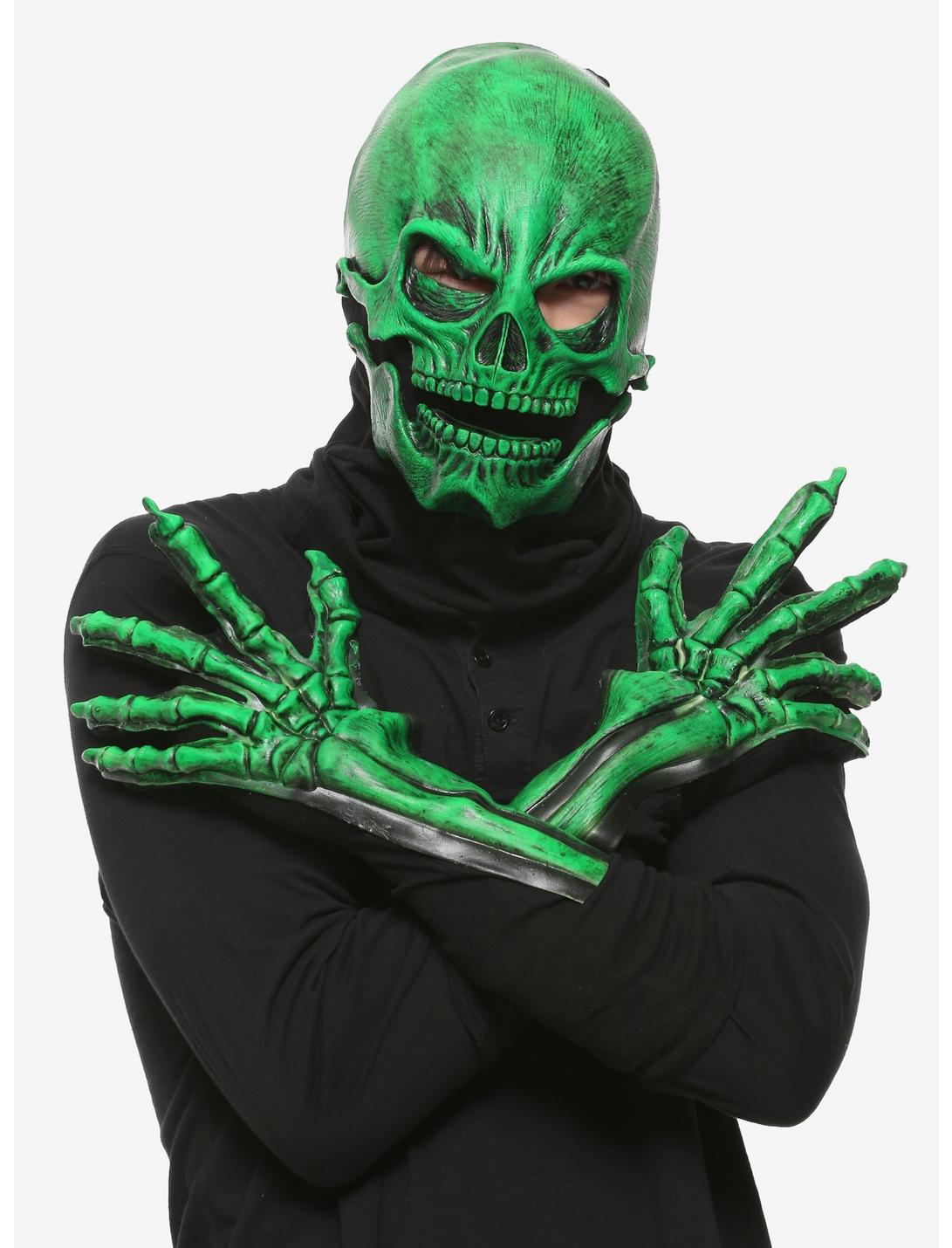Zagone Studios Green UV Glow Sock Skull Costume Kit, , hi-res