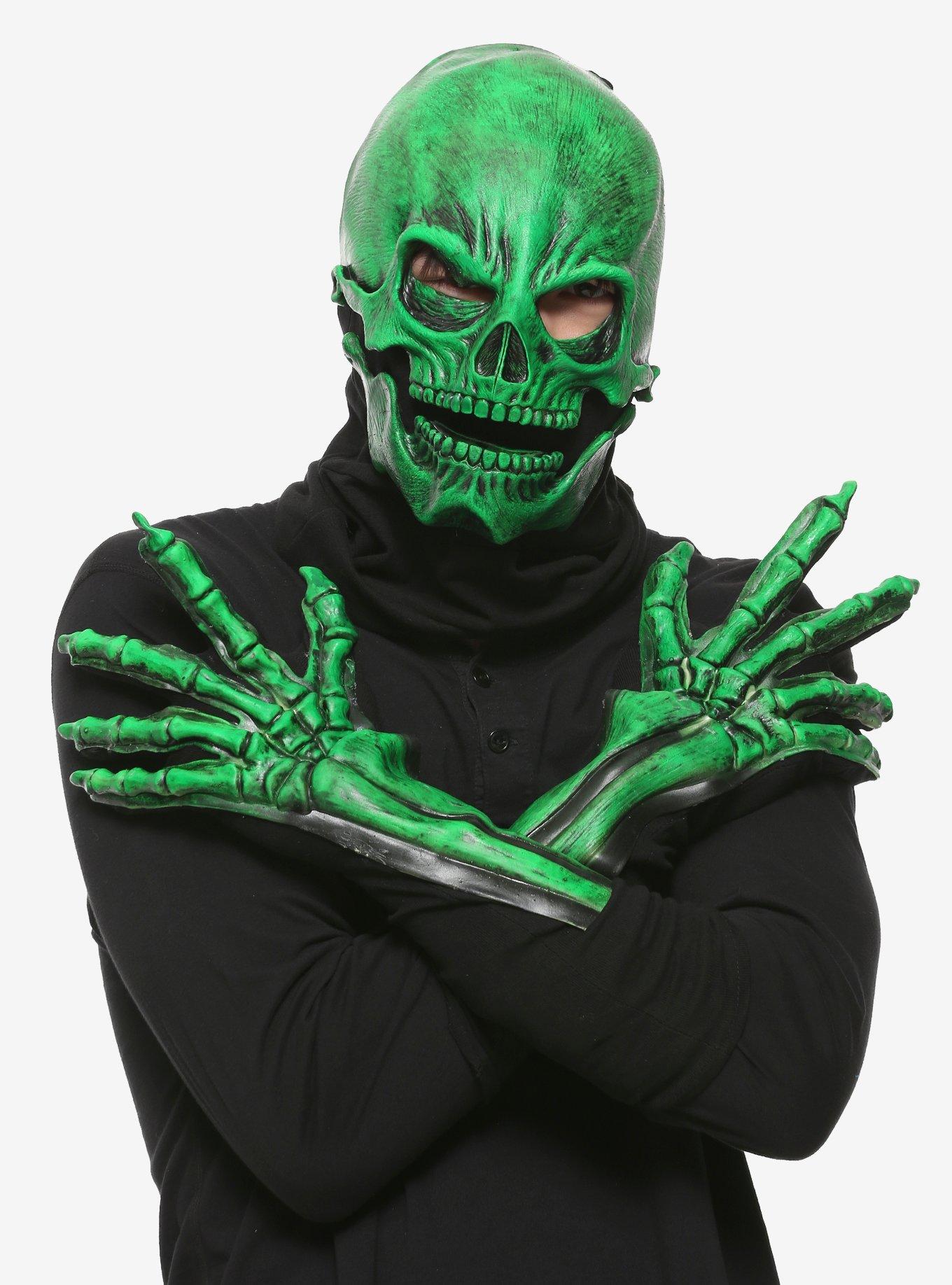 Zagone Studios Green UV Glow Sock Skull Costume Kit, , hi-res