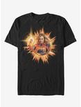 Marvel Avengers: Endgame Fire Captain Marvel T-Shirt, BLACK, hi-res