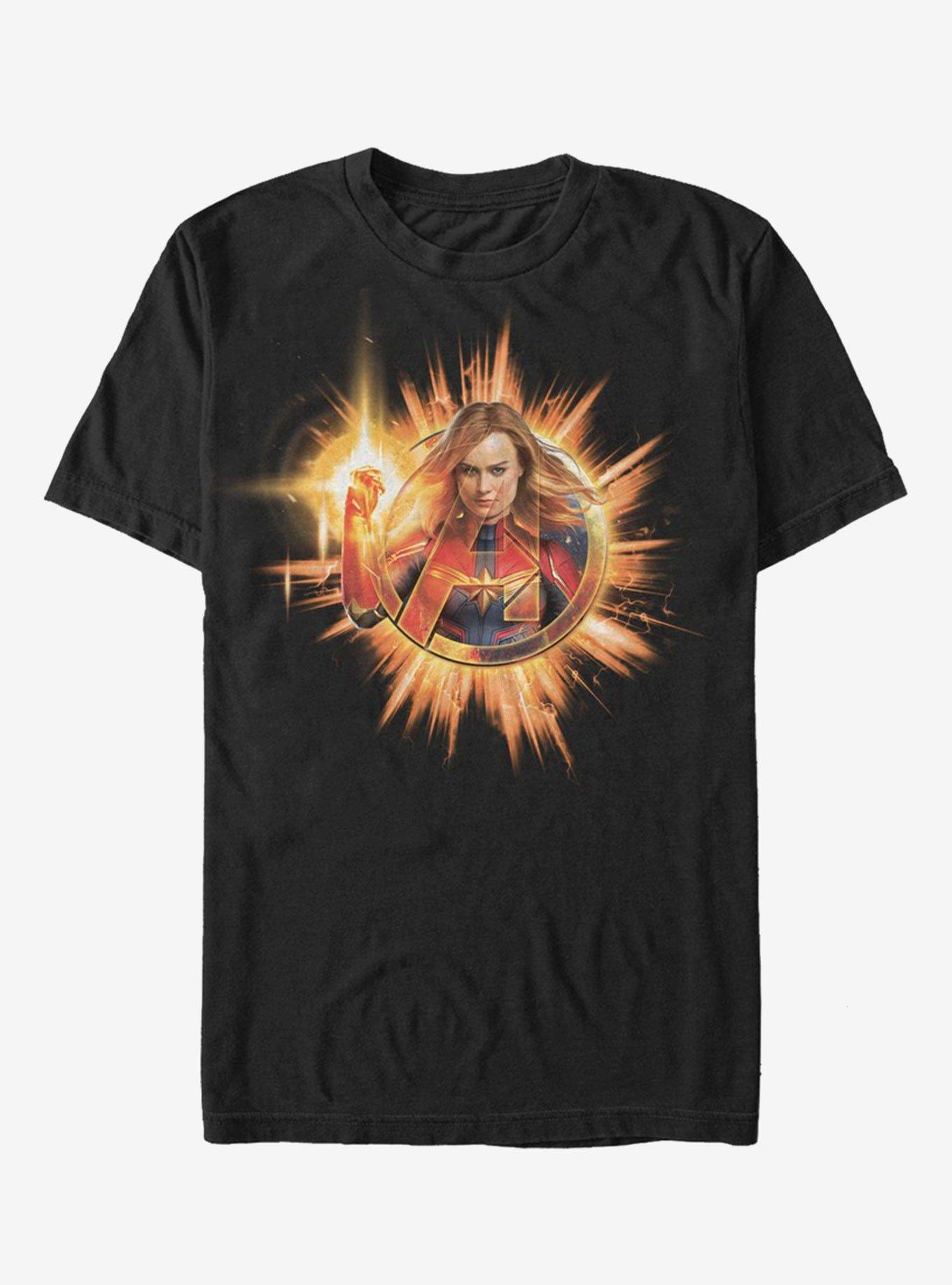 Marvel Avengers: Endgame Fire Captain Marvel T-Shirt, BLACK, hi-res