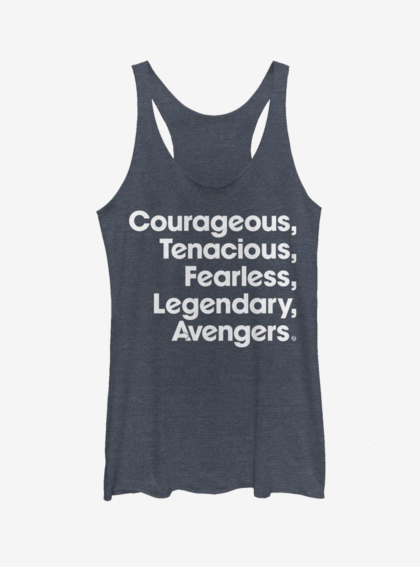 Marvel Avengers: Endgame Name List Girls Navy Blue Heathered Tank Top, , hi-res