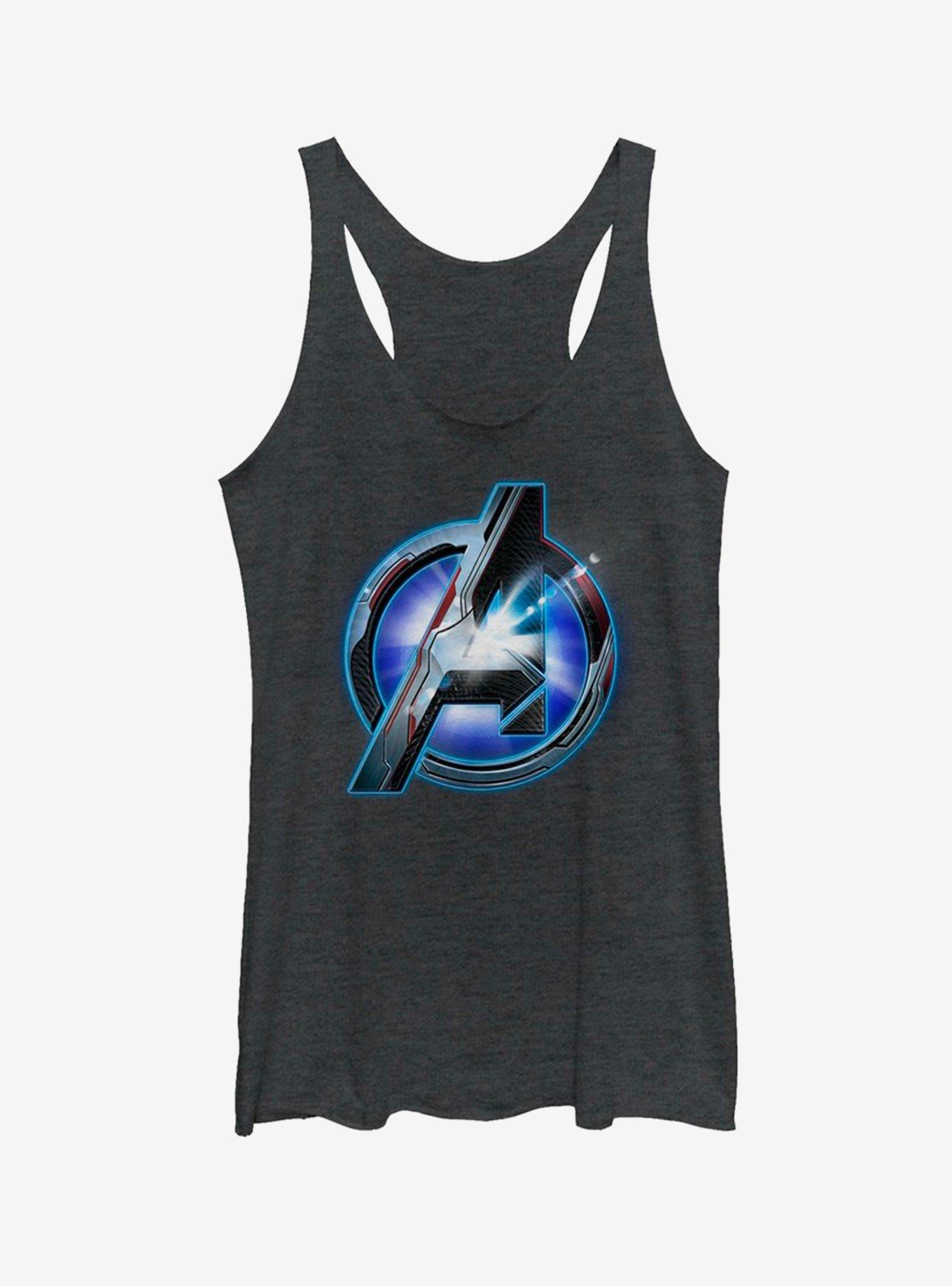 Marvel Avengers: Endgame Tech Logo Girls Heathered Tank Top, BLK HTR, hi-res