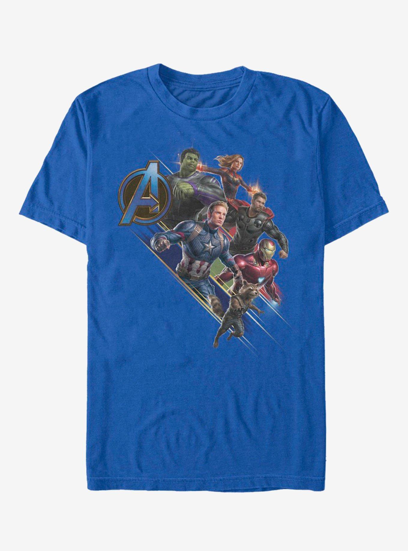 Marvel Avengers: Endgame Angled Shot Royal Blue T-Shirt, ROYAL, hi-res