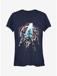 Marvel Avengers: Endgame Space Force Girls Navy Blue T-Shirt, NAVY, hi-res