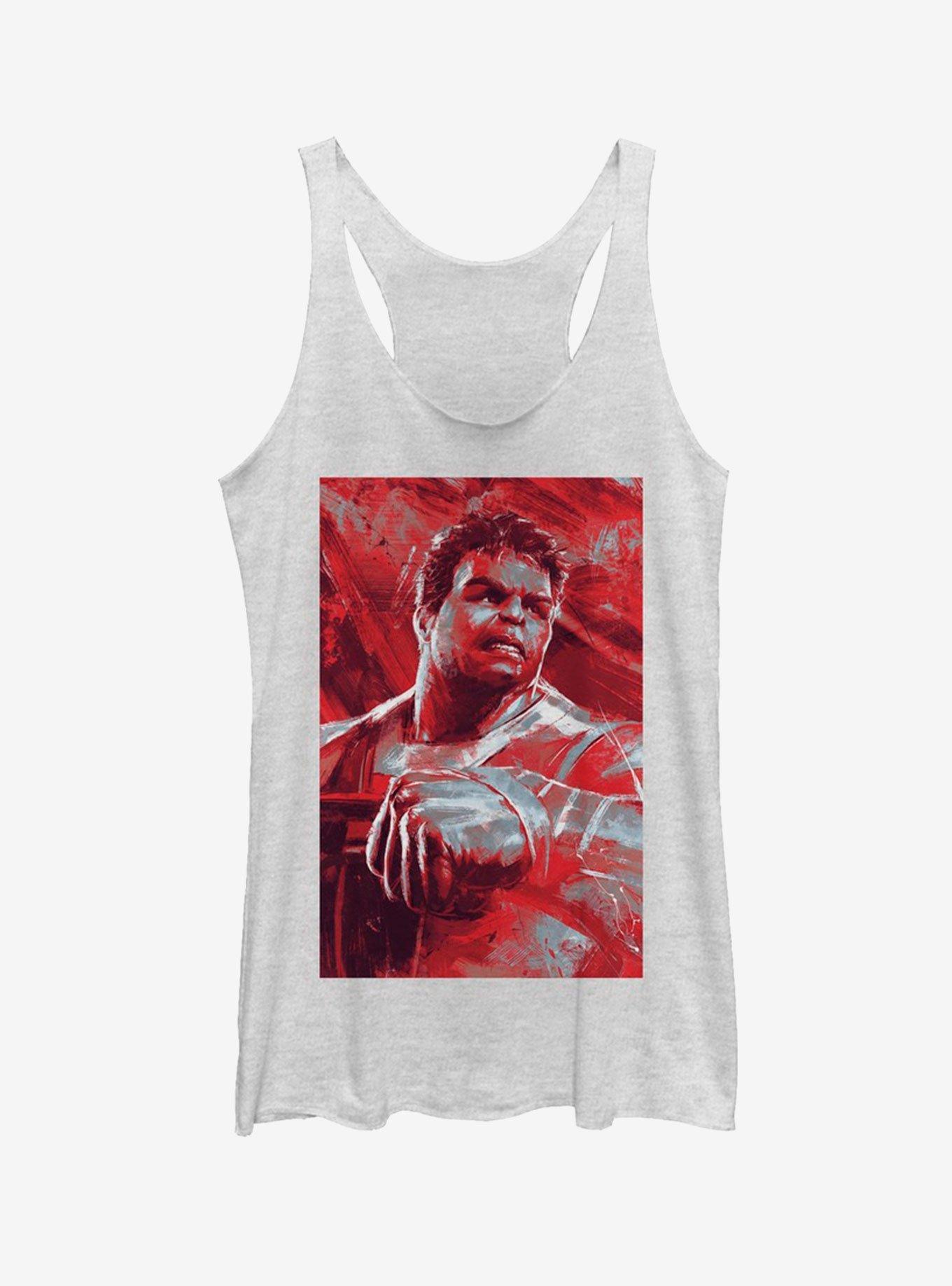 Marvel Avengers: Endgame Hulk Painted Girls White Heathered Tank Top, , hi-res