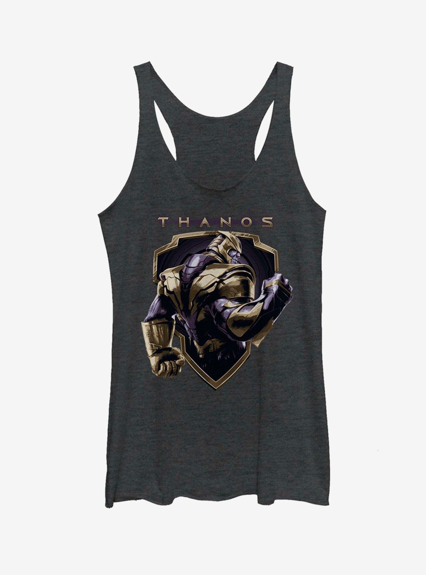 Marvel Avengers: Endgame Thanos Shield Girls Tank Top, BLK HTR, hi-res