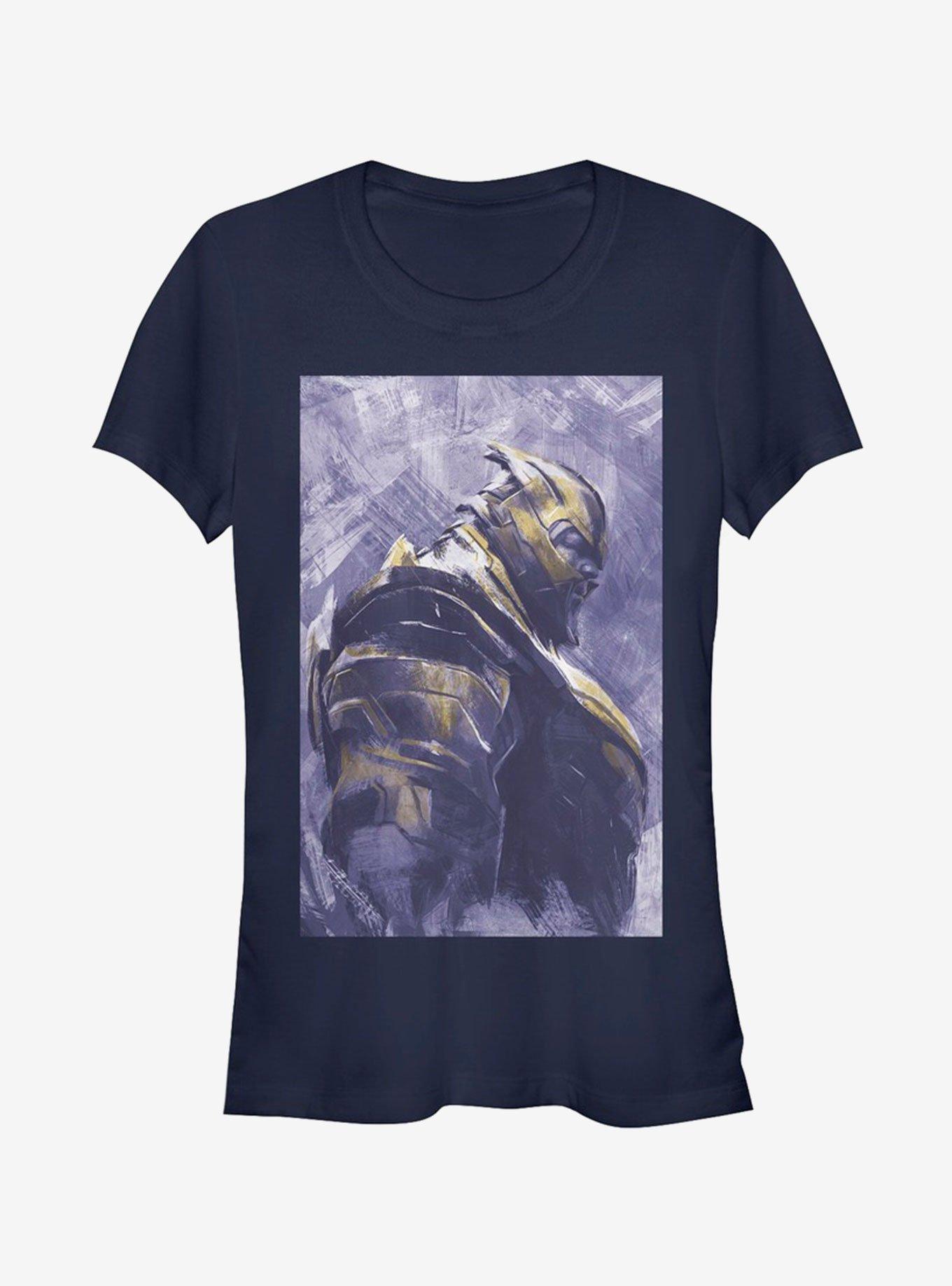 Marvel Avengers: Endgame Thanos Painted Girls Navy Blue T-Shirt, NAVY, hi-res