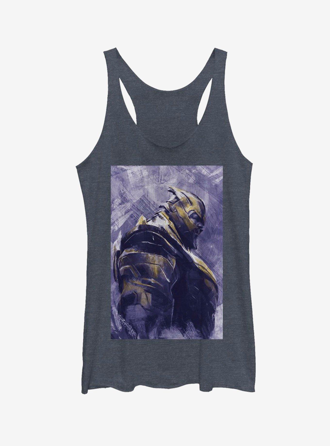 Marvel Avengers: Endgame Thanos Painted Girls Navy Heathered Tank Top, , hi-res