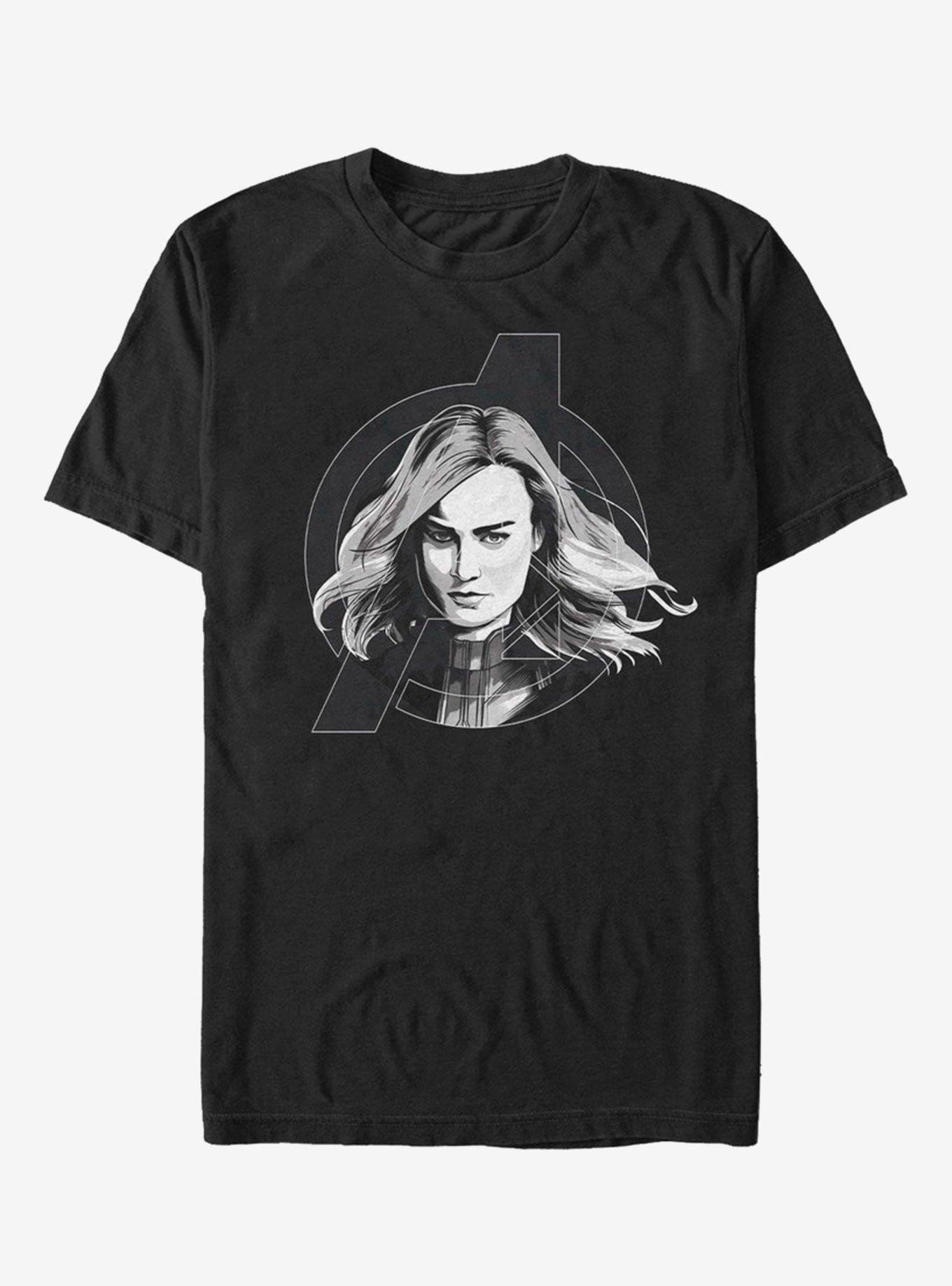 Marvel Avengers: Endgame Captain Black And White T-Shirt