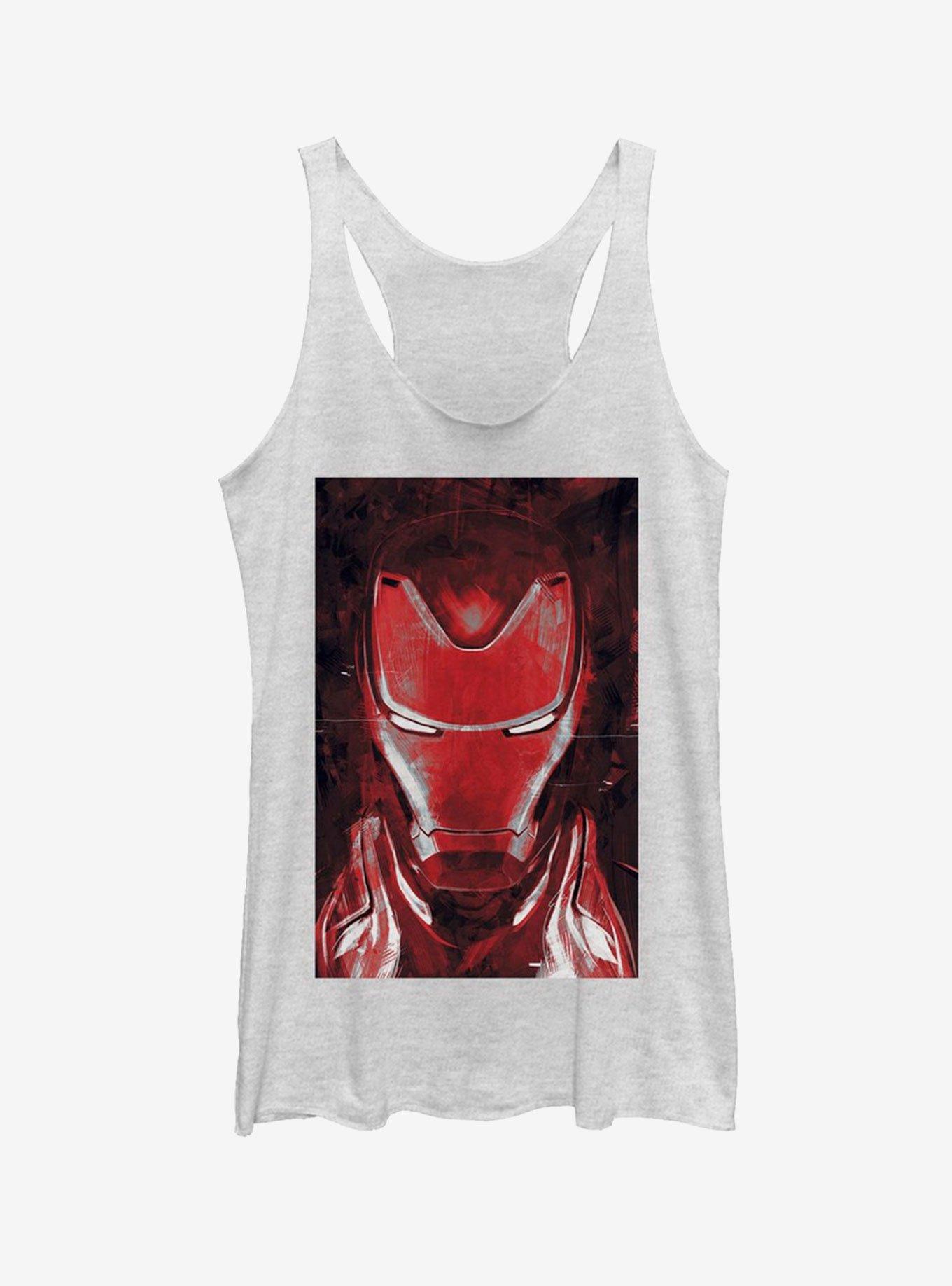 Marvel Avengers: Endgame Red Iron Man Girls White Heathered Tank Top, WHITE HTR, hi-res