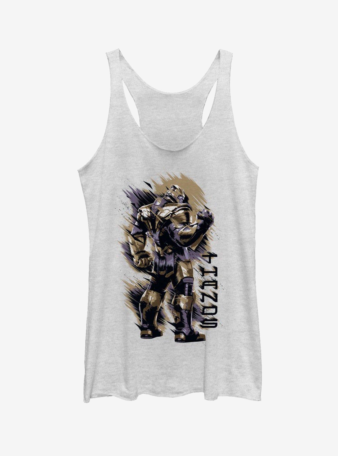 Marvel Avengers: Endgame Thanos Shoulder Girls Tank Top, WHITE HTR, hi-res