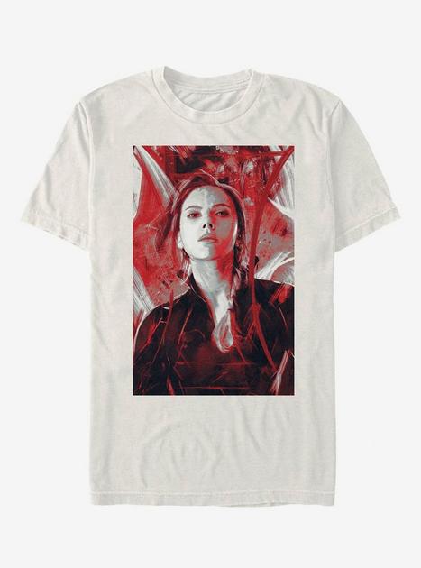 Marvel Avengers: Endgame Black Widow Red Painted Natural T-Shirt ...