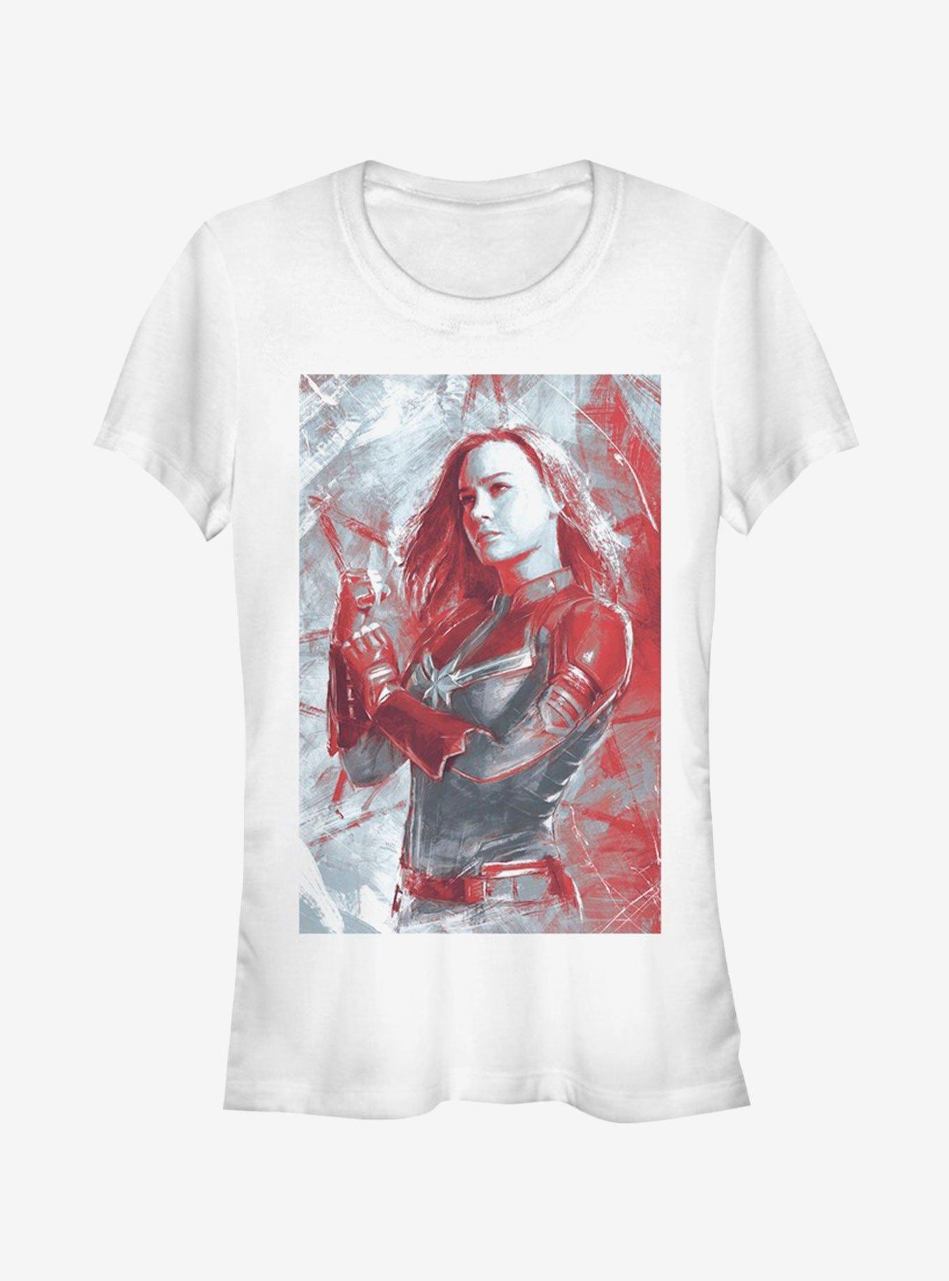 Marvel Avengers: Endgame Captain Marvel Red Girls White T-Shirt, , hi-res