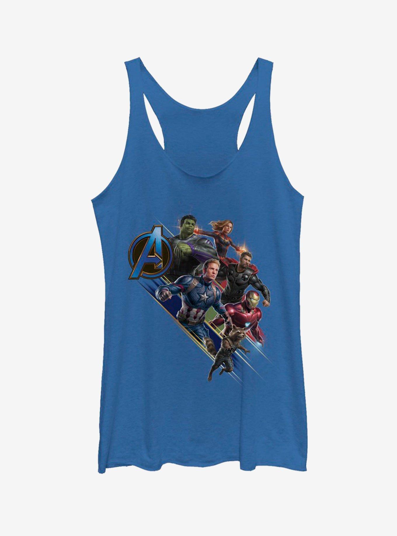 Marvel Avengers: Endgame Angled Shot Girls Royal Blue Heathered Tank Top, , hi-res