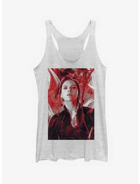 Marvel Avengers: Endgame Black Widow Red Painted Girls White Heathered Tank Top, , hi-res