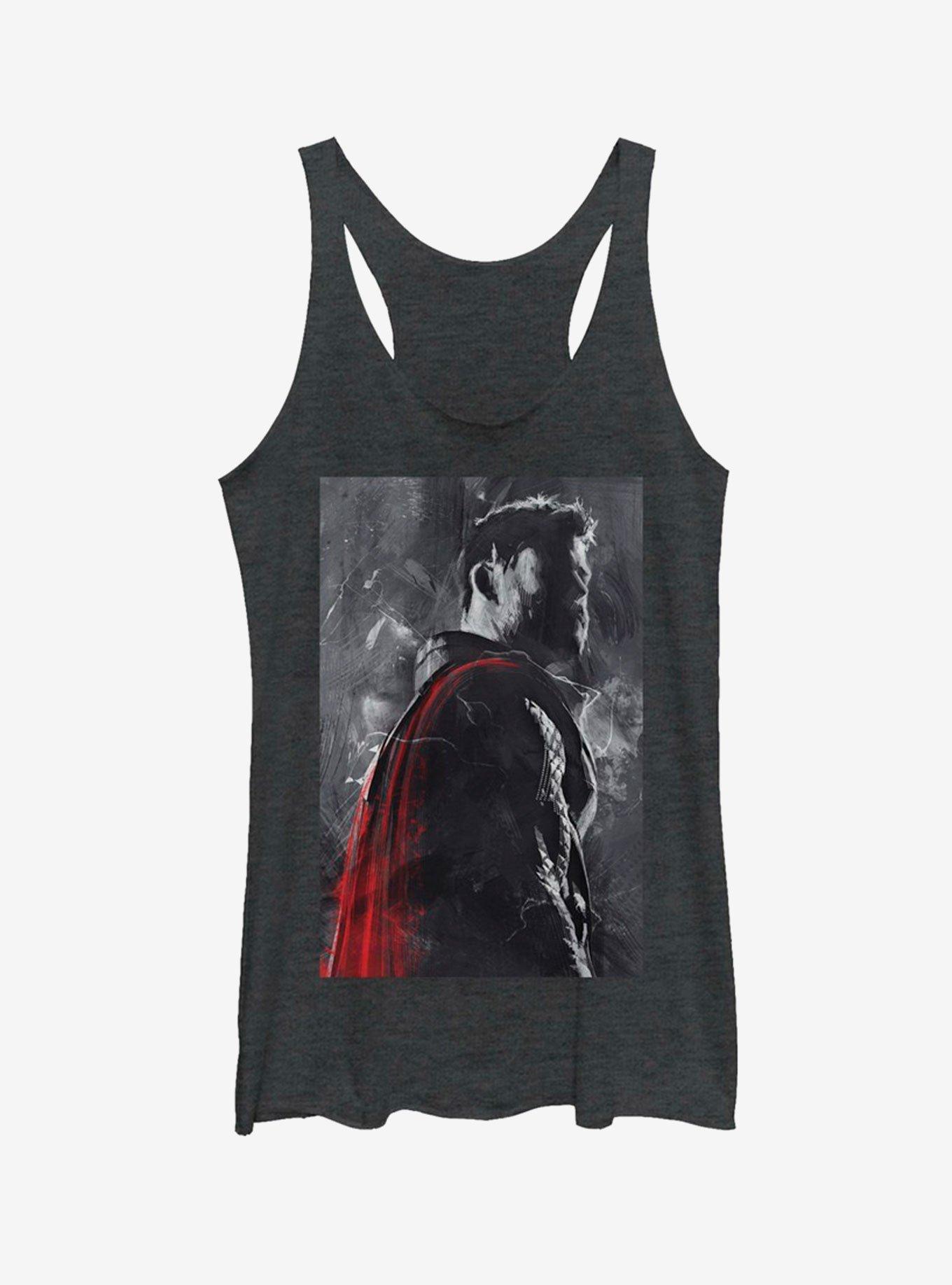 Marvel Avengers: Endgame Thor Painted Girls Black Heathered Tank Top, BLK HTR, hi-res