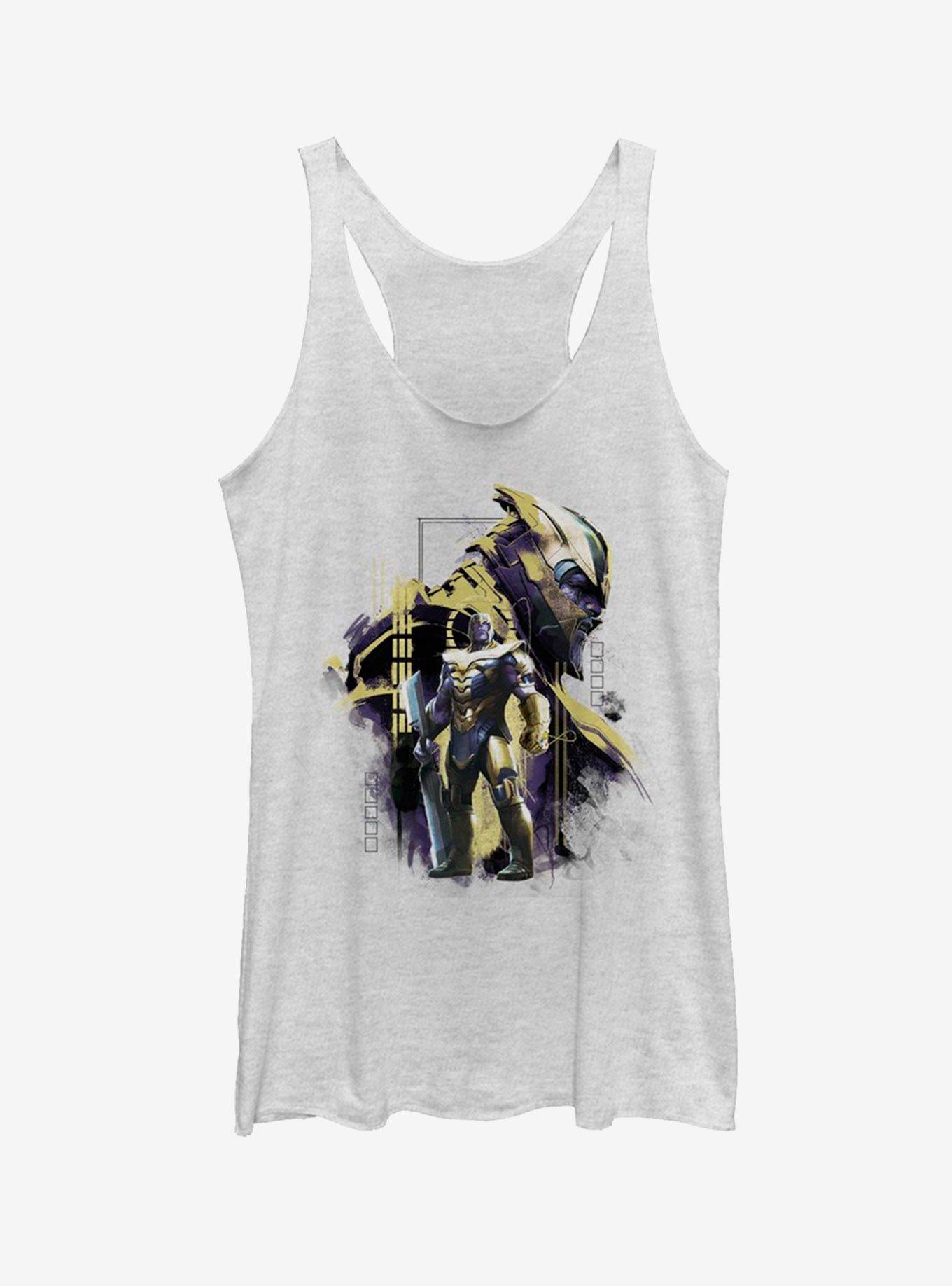 Marvel Avengers: Endgame Thanos Titan Frame Girls White Heathered Tank Top, , hi-res