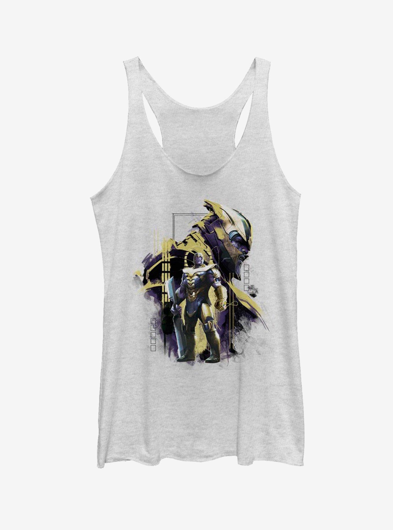 Marvel Avengers: Endgame Thanos Titan Frame Girls White Heathered Tank Top, WHITE HTR, hi-res