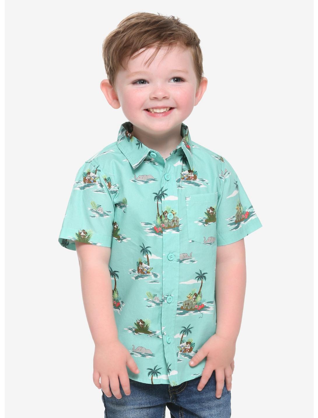 Our Universe Disney Mickey Mouse Safari Toddler Woven Button-Up - BoxLunch Exclusive, BLUE, hi-res