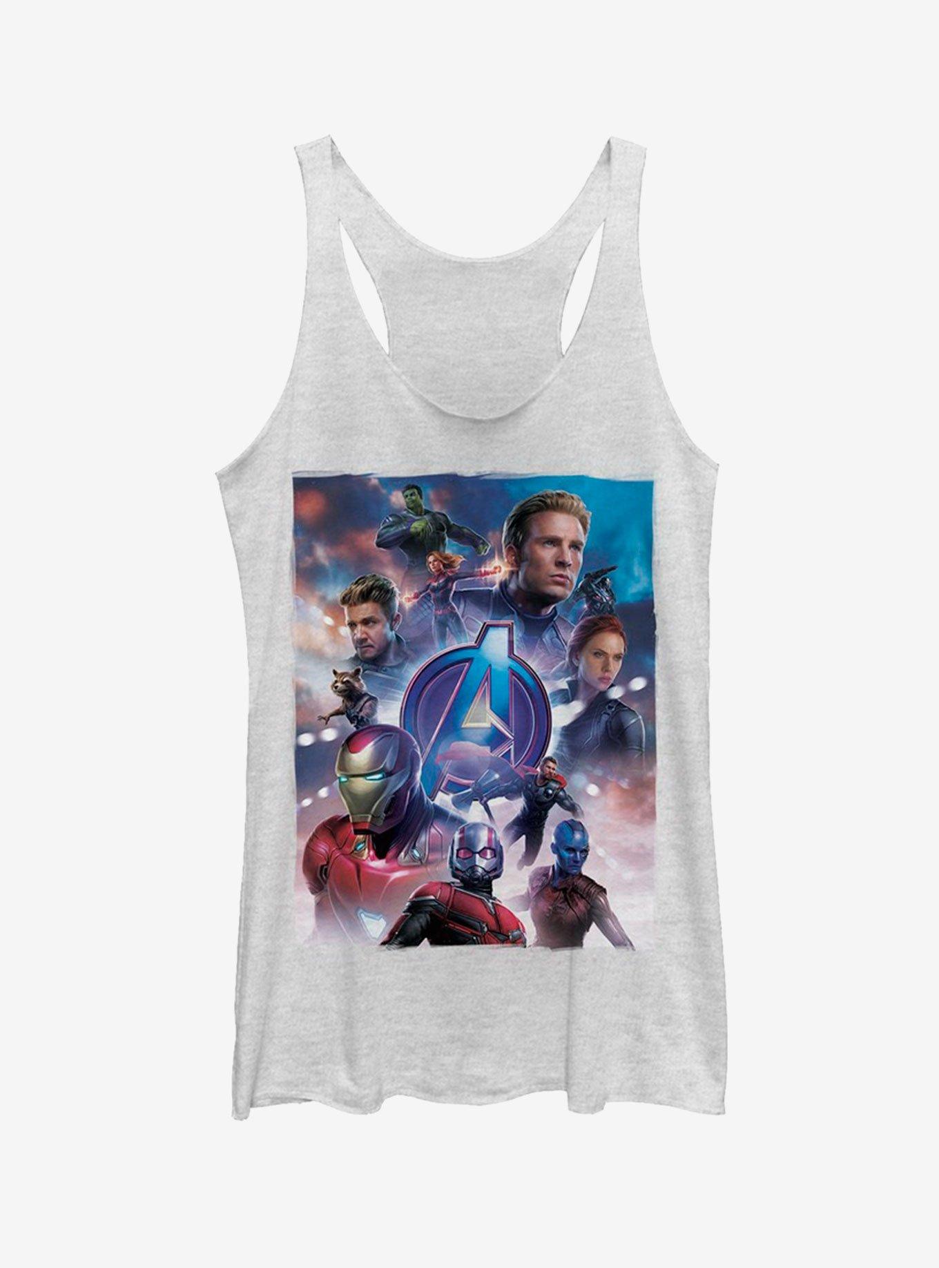 Marvel Avengers: Endgame Basic Poster Girls White Heathered Tank Top