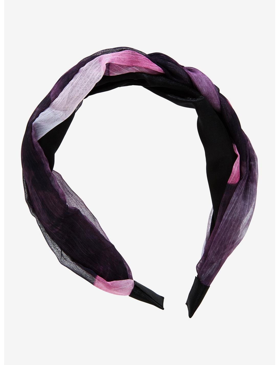 Purple Tie-Dye Braid Chiffon Headband, , hi-res